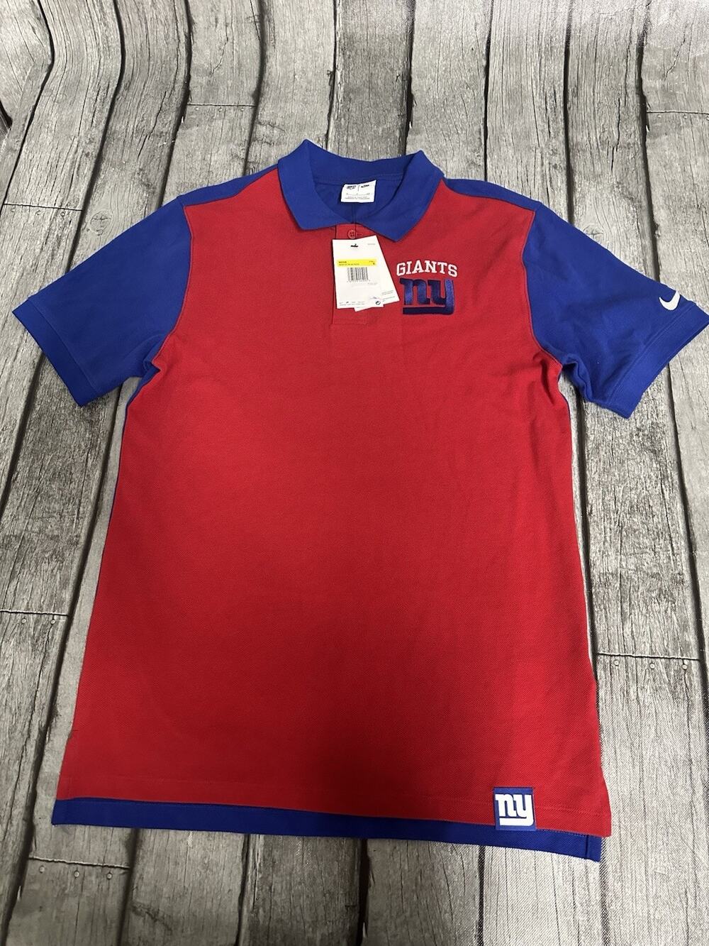 Nike Men's New York Giants Blitz Pique Rush Golf Polo Shirt Small SS Red Blue S